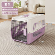 TUXTOOX Airline Approved Hard-Sided Pet Carrier, Breathable Ventilated Travel Crate with Metal Door & Secure Lock, Portable Anti-Impact Pet Kennel for Cats & Small Dogs