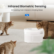 TUXTOOX Smart Cat Mute Water Fountain Automatic Pet Dogs Water Dispenser For Cats Puppy Drinking Purifier Fountain with Recirculate Filter 2.3L Large Capacity 5000mAh Long Battery Life