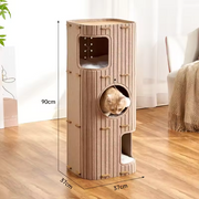 Cat House Cave Hideaway Scratch Resistant Hut Cat Tree Cat Bed for Pet Kitten Household Multi Layer Scratching Board All Season Universal