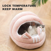 Warm Cozy Cat Bed Pet Basket Kitten Lounger Cushion Cat House Soft Comfortable Dog Mat Bed Washable Cats Tunnel
