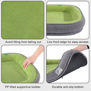 Dog Bed Washable Fleece & Anti Slip Bottom Pet Cat Bed with Removable Cover Comfort Pet Bed Sofa with Soft Plush Warm Nest Beds