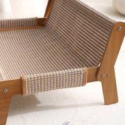 Breathable Woven Cat Sofa Bed – Elevated Wooden Cat Couch Scratch-Resistant & Breathable Woven Design