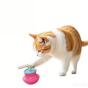 TUXTOOX Interactive Tumbler Laser Cat Toy, Automatic 360° Rotating Laser Pointer & Feather Wand, Smart Motion Sensing Auto-Off Self-Righting Cat Toy, USB Rechargeable Indoor Exercise Boredom Relief Toy for Cats