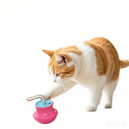 TUXTOOX Interactive Tumbler Laser Cat Toy, Automatic 360° Rotating Laser Pointer & Feather Wand, Smart Motion Sensing Auto-Off Self-Righting Cat Toy, USB Rechargeable Indoor Exercise Boredom Relief Toy for Cats