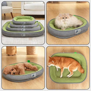 Dog Bed Washable Fleece & Anti Slip Bottom Pet Cat Bed with Removable Cover Comfort Pet Bed Sofa with Soft Plush Warm Nest Beds