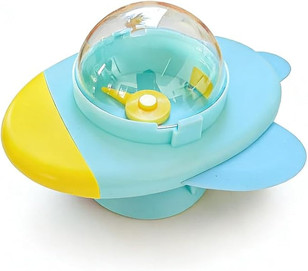 TUXTOOX Interactive Rocket Spinning Puzzle Treat Dispenserâ€?Mental Stimulation Slow Feeder Pet Toy for Dog Cat Self Play