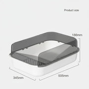 TUXTOOX Large Cat Litter Box with Anti-Tracking Sand Filter Ramp & Anti-Scatter Fence Design - Semi-Enclosed Hooded Pet Potty for Reduced Mess - Easy Clean Plastic Kitty Toilet
