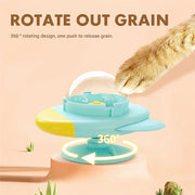TUXTOOX Interactive Rocket Spinning Puzzle Treat Dispenserâ€?Mental Stimulation Slow Feeder Pet Toy for Dog Cat Self Play