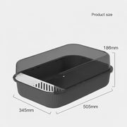 TUXTOOX Large Cat Litter Box with Anti-Tracking Sand Filter Ramp & Anti-Scatter Fence Design - Semi-Enclosed Hooded Pet Potty for Reduced Mess - Easy Clean Plastic Kitty Toilet