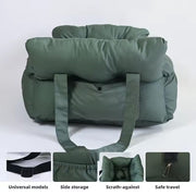 Dog Car Seat for Small Dogs Cats Washable Pet Booster Car Seats with Clip-On Safty Leash Comfy Deluxe Plush Carseat with Storage Pockets Puppy Car Travel Carrier Bed for Dogs