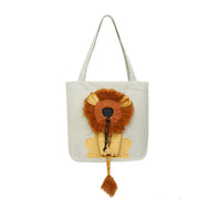 Cute Cartoon Shaped Pet Canvas Shoulder Carrying Bag for Small Dogs and Cats