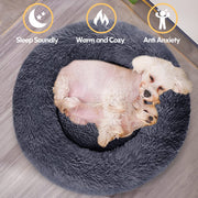 Dog Pet Bed Kennel Round Cat Winter Warm Dog House Sleeping Bag Long Plush Super Soft Pet Bed Puppy Cushion Mat