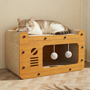 Multi-Functional Cat House Inteated Scratching Board House Bed With Toy for Kittens Four Seasons Universal Winter Warm elter Pet Supplies