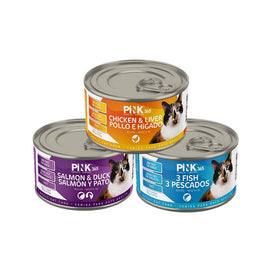 PINK 365 Complete Canned Cat Food 175g | Grain Free No Artificial Flavor With Prebiotics Probiotics Chicken & Liver, Salmon & Duck, and 3 Fish Recipe