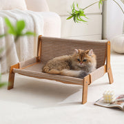 Breathable Woven Cat Sofa Bed – Elevated Wooden Cat Couch Scratch-Resistant & Breathable Woven Design