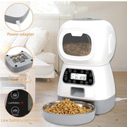 3.5L Automatic Pet Feeder Smart Food Dispenser for Cats Dogs Timer Stainless Steel Bowl Auto Pet Feeding