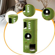 Cat House Cave Hideaway Scratch Resistant Hut Cat Tree Cat Bed for Pet Kitten Household Multi Layer Scratching Board All Season Universal