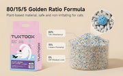 TUXTOOX Cat Litter, Plant-Based Eco-Friendly Tofu Litter, Fast Clumping, Low Dust, Superior Odor Control with Baking Soda, Non-Stick and Flushable 2.5KG