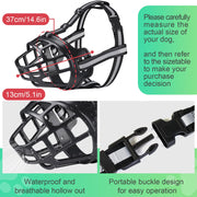 Breathable Reflective Dog Muzzle – Adjustable Soft Plastic Basket Muzzle for Small to Large Dogs