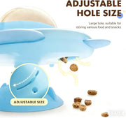 TUXTOOX Interactive Rocket Spinning Puzzle Treat Dispenserâ€?Mental Stimulation Slow Feeder Pet Toy for Dog Cat Self Play
