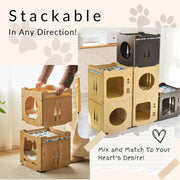 Cat Nest for All Seasons Enclosed Cat Bed for Summer Heat Dissipation and Cool Upper and Lower Bunk Beds Cat Hammocks with Free Mats