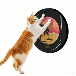 TUXTOOX Vintage Film Roll Vertical Cat Scratcher, 360° Rotatable Wall-Mounted & Freestanding Scratching Post, Heavy-Duty Wear-Resistant Artistic Indoor Cat Scratching Furniture for Home Decoration & Cat Exercise