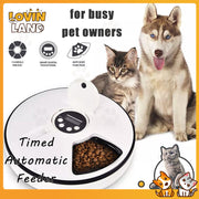 Pet Automatic Feeder Cat Dog Intelligent Timing Quantitative Six Hole Feeder
