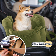 Dog Car Seat for Small Dogs Cats Washable Pet Booster Car Seats with Clip-On Safty Leash Comfy Deluxe Plush Carseat with Storage Pockets Puppy Car Travel Carrier Bed for Dogs