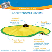 Interactive Cat Toy for Indoor Cats & Kittens Automatic Movements That Simulate Mouse Tail & Hunting Prey Self-Play Battery Powered for Physical & Mental Stimulation All Breeds