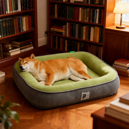 Dog Bed Washable Fleece & Anti Slip Bottom Pet Cat Bed with Removable Cover Comfort Pet Bed Sofa with Soft Plush Warm Nest Beds