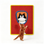 TUXTOOX Natural Sisal Cat Scratching Mat, Self-Adhesive Removable Furniture Protector Scratch Pad, Wear-Resistant Claw Grinding Mat with Cute Pattern, Wall Sofa Door Corner Anti-Scratch Mat for Indoor Cats