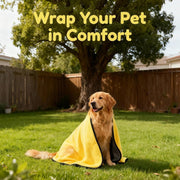 TUXTOOX Quick Dry Pet Towel for Dogs & Cats - Super Absorbent, Ultra Soft & Gentle, Durable Bath & Grooming Towel for Fast Drying & Comfort 39.4 * 19.7 Inch