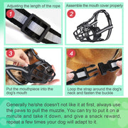 Breathable Reflective Dog Muzzle – Adjustable Soft Plastic Basket Muzzle for Small to Large Dogs