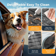 Dog Car Seat Cover Heavy Durable Dog Seat Cover for Back Seat Waterproof Scratch Proof Nonslip Dog Hammock for Car with Side Flap Pet Cat Seat Covers with SeatBelt for Cars Sedan SUV Trucks