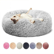 Dog Pet Bed Kennel Round Cat Winter Warm Dog House Sleeping Bag Long Plush Super Soft Pet Bed Puppy Cushion Mat