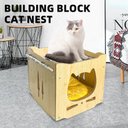 Cat Nest for All Seasons Enclosed Cat Bed for Summer Heat Dissipation and Cool Upper and Lower Bunk Beds Cat Hammocks with Free Mats