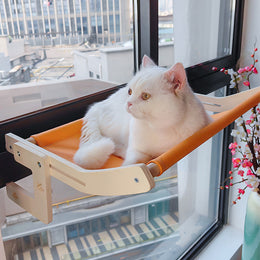 No-Drill Cat Window Perch 20kg Capacity Cats Bed Balcon Hammocks, for window sunbathing, bedside, cabinet, or sofa
