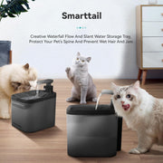 TUXTOOX Smart Cat Water Fountain, Wireless Pet Fountain for Drinking- 74.4oz/2.2L Battery Operated Quiet Pet Water Bowl Dispenser for Cats, Dogs, Multiple Pets