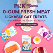 PINK Moments Lickable Cat Food Treat Tuna Chicken Salmon & Chicken 15g×4 | No Artificial Flavor No Gums High Digestibility Cat Snack