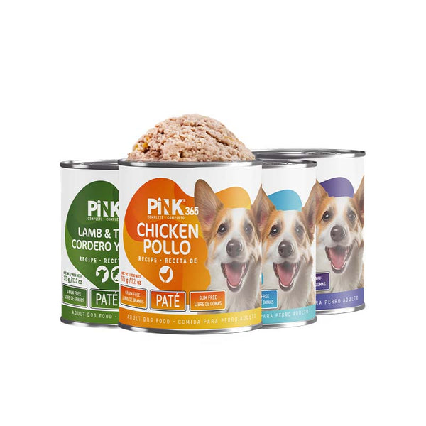 PINK 365 3 Flavors Canned Dog Food 400g | No Gums No Thickeners Prebiotics Dog Wet Food for Medium & Large Dogs