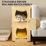 Cat Nest for All Seasons Enclosed Cat Bed for Summer Heat Dissipation and Cool Upper and Lower Bunk Beds Cat Hammocks with Free Mats