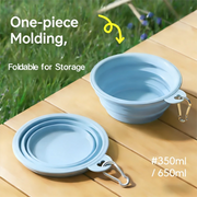 TUXTOOX Collapsible Dog & Cat Bowl - Portable Silicone Outdoor Pet Feeding Bowl | BPA-Free Travel Bowl for Hiking Camping