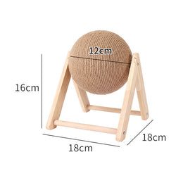 Scratching Ball Rotating Ball Toy for Cats,Cats Scratcher Wear-resistant Cat Toy,Sisal and Wood Stable Triangle Cat Cratchers Ball Toy