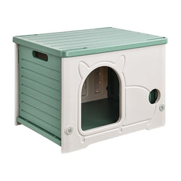 Cat House, Stackable Heavy Duty Pet Shelter Weatherproof Plastic Cat Condo for Cats & Small Pets, Multi-Color Options