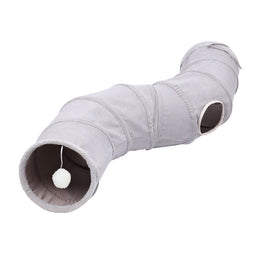 Cat Toy Collapsible Cat Tunnel Premium Built-in Crinkle Crackle Paper Played Freely Indoors Rabbit Tunnel Cat Toy