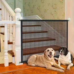 Retractable Mesh Pet Safety Gate No-Drill Portable Pet Barrier Keeps Your Furry Friend Safe in Homes