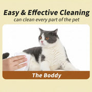 TUXTOOX Sanitary Pet Wipes 80 Counts Pouch Pack - Alcohol-Free pH Balanced Cleaning Wipes for Dogs & Cats