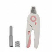 TUXTOOX Pet Nail Clipper with LED Light - Stainless Steel 2-in-1 Trimmer & File - Splash Proof