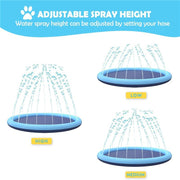 TUXTOOX Thickened Anti-Splash Pet Splash Pad â€?Adjustable Spray Height, Foldable Dog Water Mat | 100/150/170cm