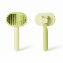 One Click Self-Cleaning Slicker Grooming Brush for Cats & Dogs